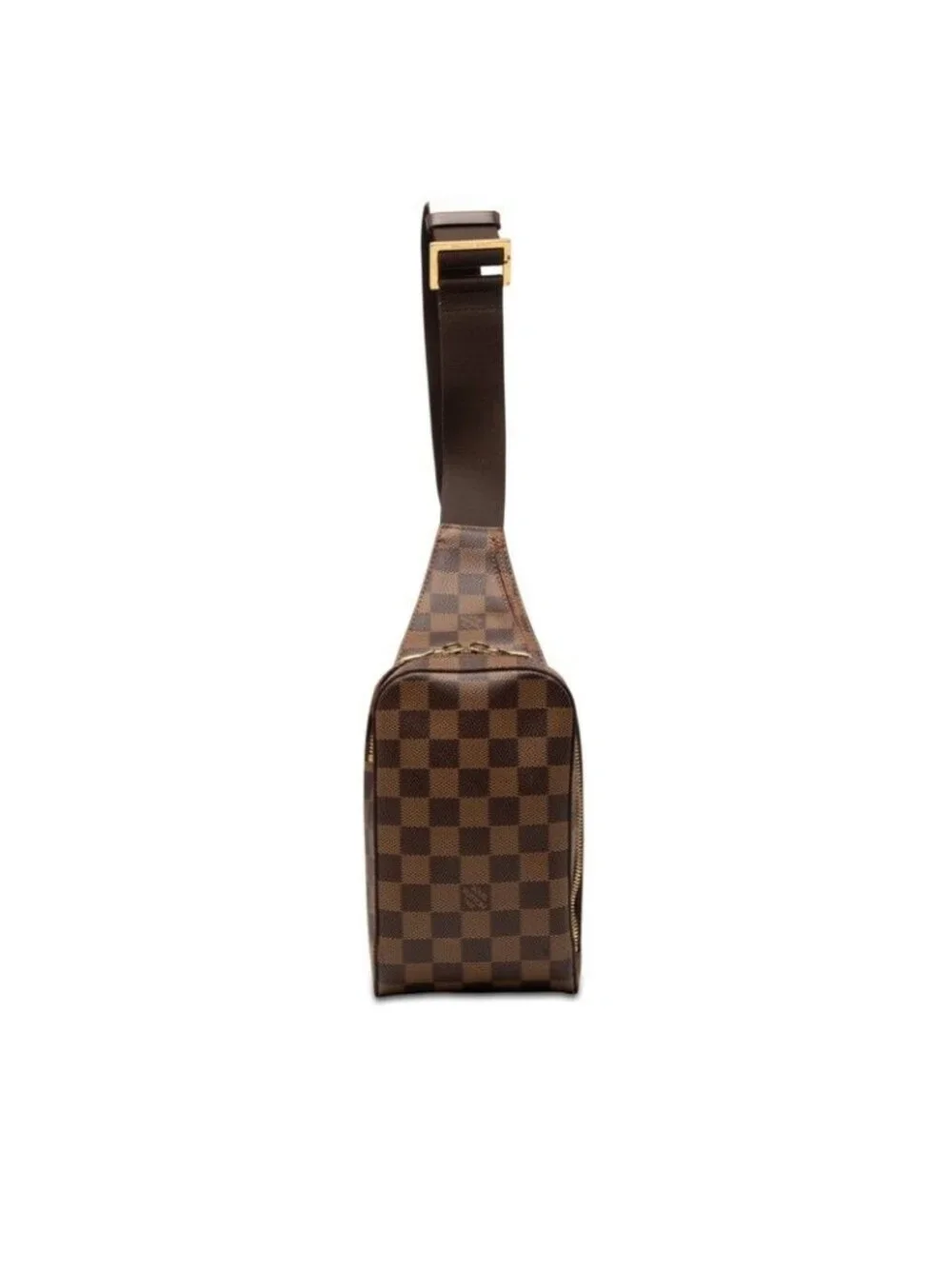 Louis Vuitton Damier Geronimos Shoulder Bag Brown Leather